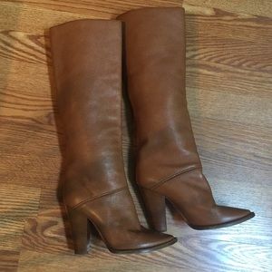 Dolce and Gabbana tan Italian leather heeled boots